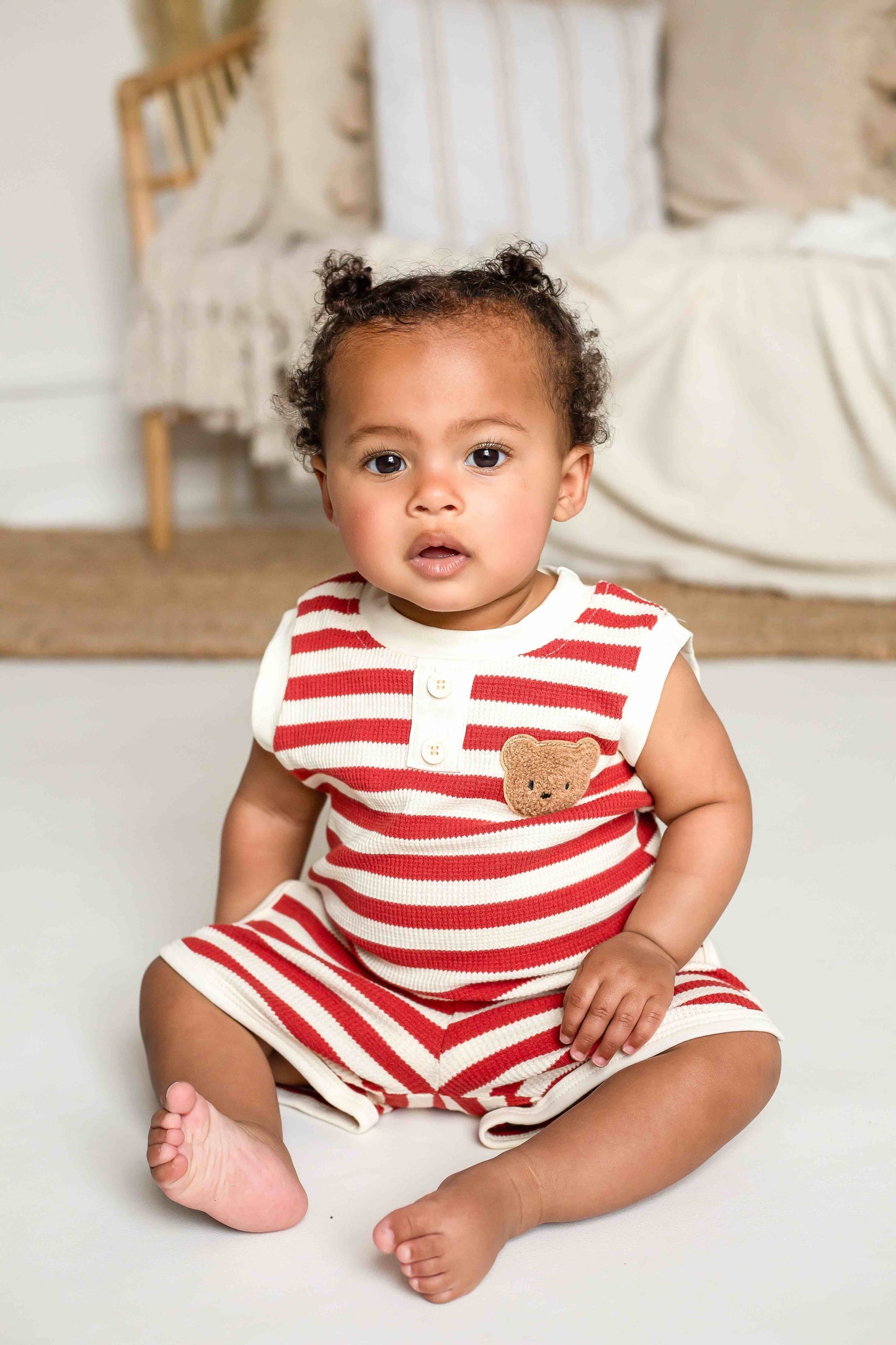 Nova Beach Bear - Streepjes T-Shirt & Korte Broek