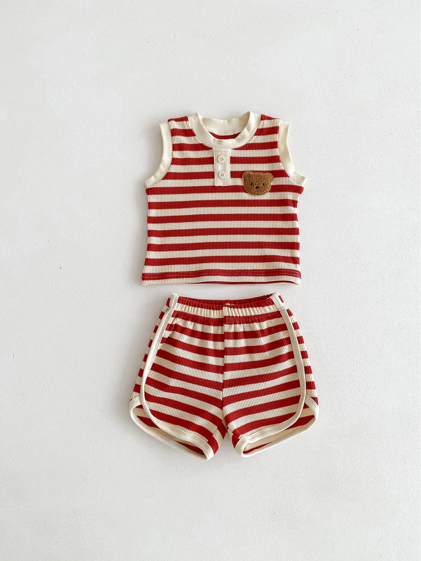 Nova Beach Bear - Streepjes T-Shirt & Korte Broek
