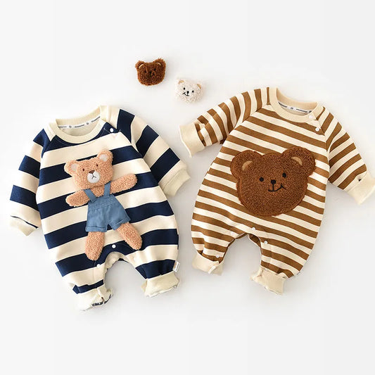 Nova Bear Striped Onesie