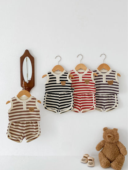 Nova Beach Bear - Streepjes T-Shirt & Korte Broek