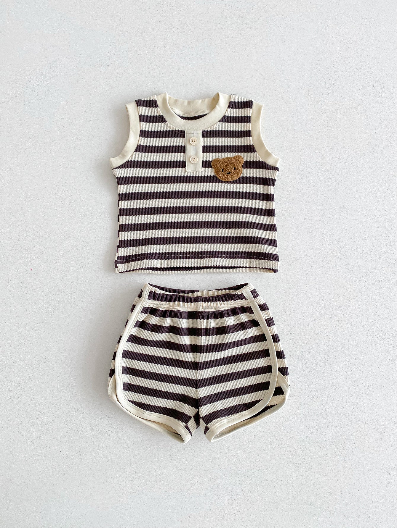 Nova Beach Bear - Streepjes T-Shirt & Korte Broek