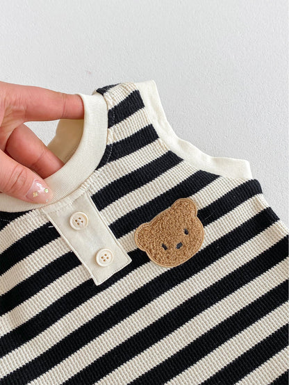 Nova Beach Bear - Streepjes T-Shirt & Korte Broek